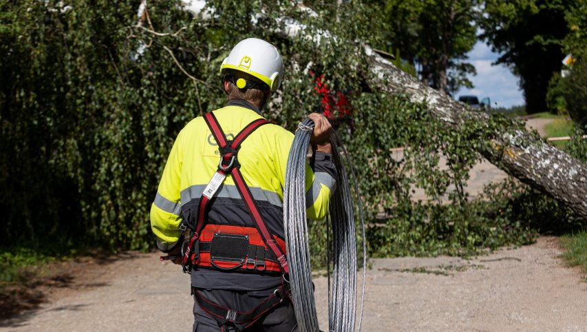 Praūžus gūsingam vėjui, ESO elektros energijos tiekimą vos per pusdienį atstatė tūkstančiams...