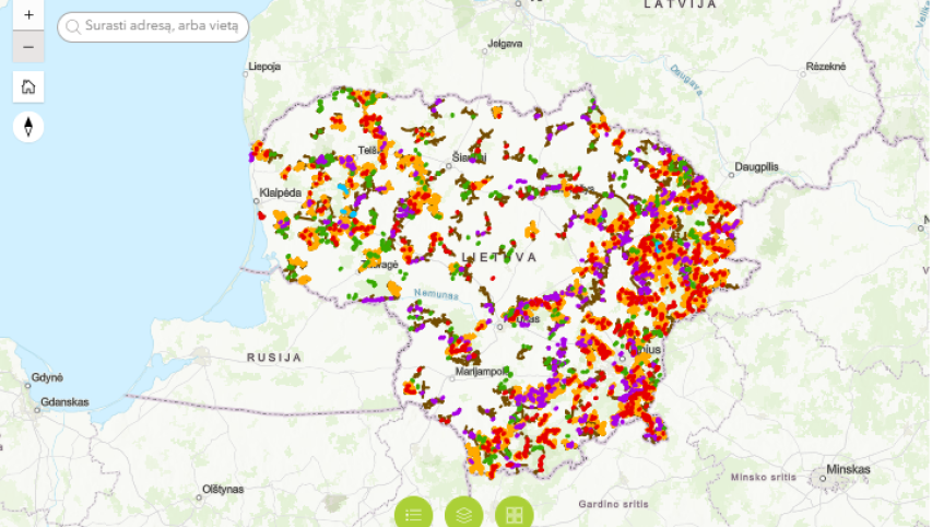 Naujas ESO įrankis: interaktyvus žemėlapis parodys, kur miškuose kabeliuojamos oro linijos