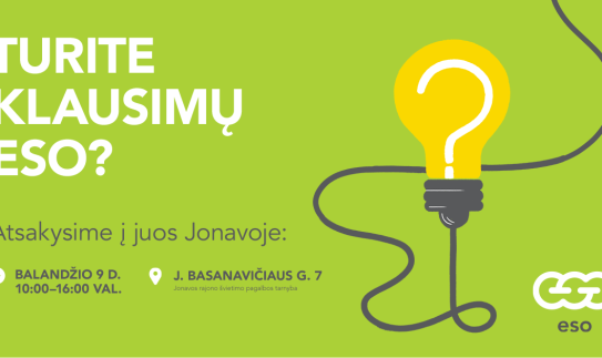 ESO tęsia išvažiuojamąsias konsultacijas: balandžio 9 d. – susitikimas su Jonavos gyventojais